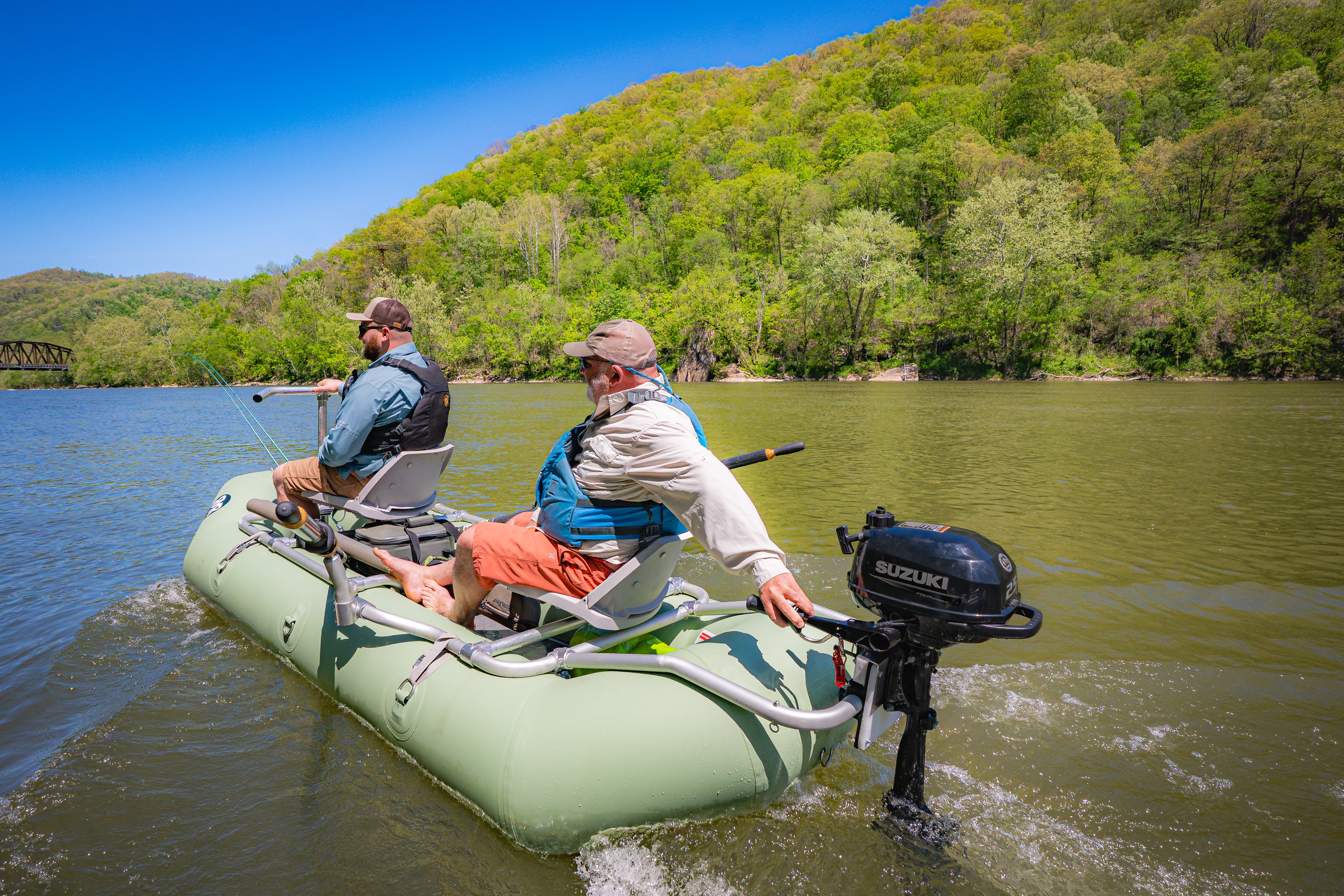 RMR Angler RLC-120 Roll-Cast 12' Raft and Fishing Frame Package